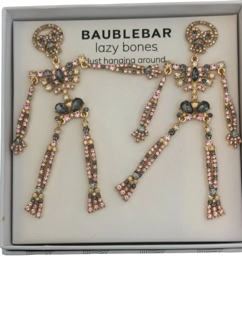 BaubleBar Lazy Bones Just Hanging Around Dangling Earrings Dangle Drop NIB